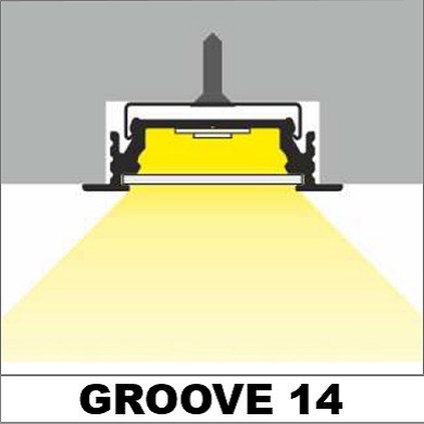 Profil LED încastrat GROOVE14, aluminiu anodizat, lungime 2m