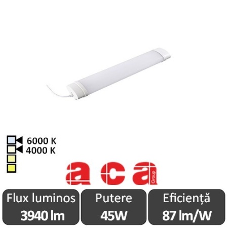 Aca Lighting Corp Iluminat Industrial cu Led Rezistent la Apa TETE Alb-Neutru/Rece 45W