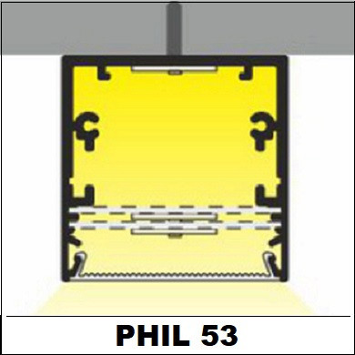 Profil LED aparent PHIL53 C10, aluminiu neanodizat, lungime 2m
