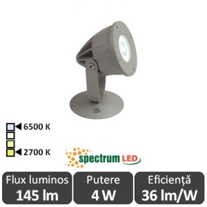 Spectrum Flori Gri 4W IP65 2700-6500K Alb-Cald/Alb-Rece