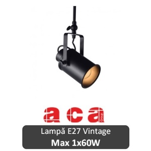 Lampă suspendată Aca Lighting 1xE27 Negru sau Alb-Auriu
