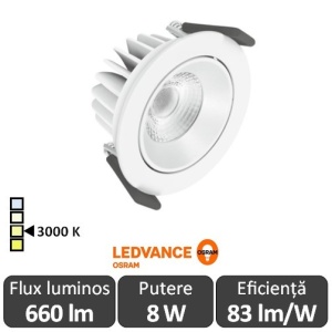 OSRAM Ledvance Spot Led Orientabil 8W Alb 3000K
