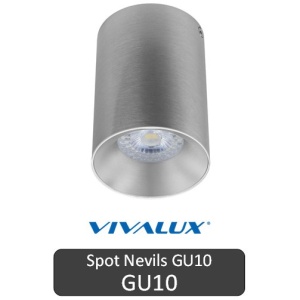 VIVALUX Spot Nevils Rotund Alb/Auminiu/Negru 1XGU10