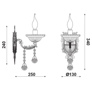 APLICA ACA LIGHTING EG166491WCH METAL CROM CRISTAL E14