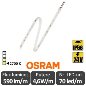 Bandă LED flexibilă - Osram VFP600 827 4,6W/m 24V rolă 5m alb-cald