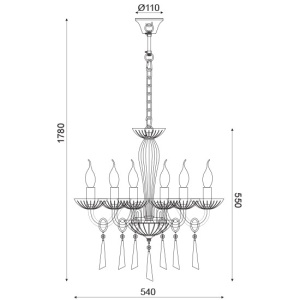 CORP SUSPENDAT ACA LIGHTING BLK80286PCG METAL AURIU TRANSPARENT E14