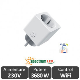 Priză Smart Spectrum WiFi 3680W 230V Compatibil Google si Amazon Alexa