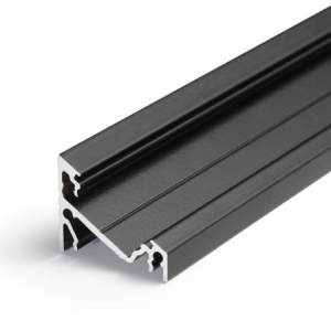 Profil LED de colț CORNER 14, negru, lungime 2m