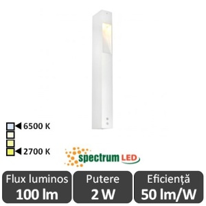 Spectrum Aquatique 2W IP54 2700-6500K 0.4m Alb-Cald/Alb-Rece