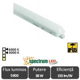 Spectrum Corp Iluminat Industrial cu Led Rezistent la Apa 4000 sau 6000K Alb-Neutru sau Rece 38W