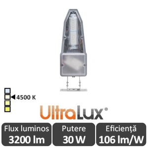 Ultralux - Corp iluminal stradal cu LED 30W 4500K alb-neutru