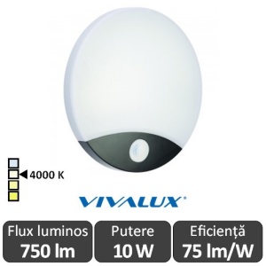 Vivalux LIMA Led 10W Alb-Negru IP44 4000K Alb-Neutru