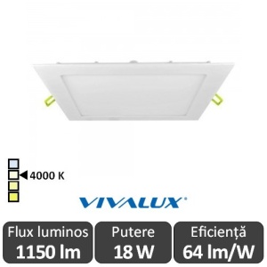 Vivalux Panou GRID LED Panel 18W CL/W 4000K Alb