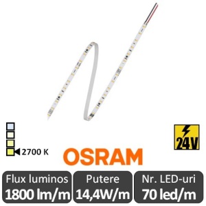 Bandă LED flexibilă - Osram VF2000 827 14,4W/m 24V rolă 5m alb-cald