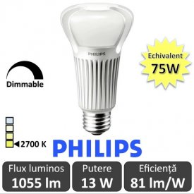 Bec LED Philips - Master LEDbulb 13W A67 230V Dim E27 alb-cald