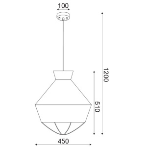 CORP SUSPENDAT ACA LIGHTING V371963PY METAL NEGRU TEXTIL PORTOCALIU ALB E14