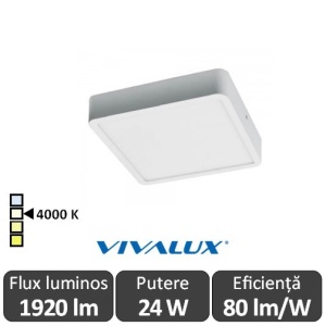 Plafonieră LED Vivalux HUGO LED 24W ALB SAU NEGRU alb-neutru IP44