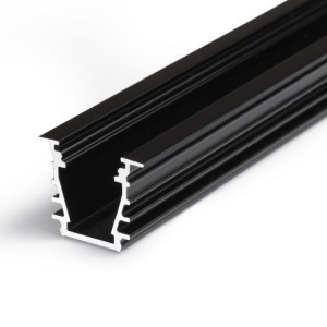 Profil LED încastrat DEEP 10, negru, lungime 2m