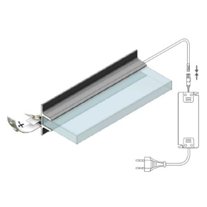 Profil LED pentru sticlă TWIN 8, aluminiu, lungime 2m