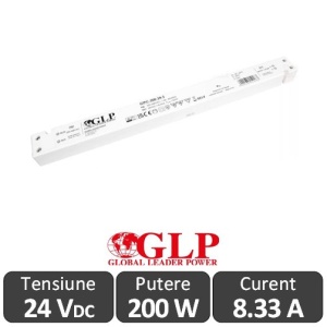 Sursa alimentare Slim GLP LED 200W 24V IP20