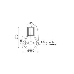 CORP ILUMINAT ACA LIGHTING V371481TG METAL CROM FUMURIU STICLA E27