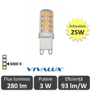 Bec Vivalux - BRILA LED 3W G9 alb-cald