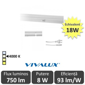Vivalux Tub SPICA LED 8W T5 880mm 4000K alb-neutru