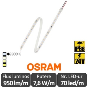Bandă LED flexibilă - Osram VFP1000 865 7.6W/m 24V rolă 5m alb-rece