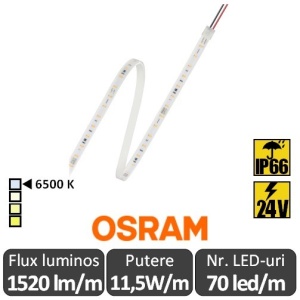 Bandă LED flexibilă - Osram VFP1500 865 11,5W/m 24V rolă 5m alb-rece