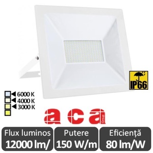 Aca Lighting - Proiector LED de Exterior 150W IP66 Alb/Negru