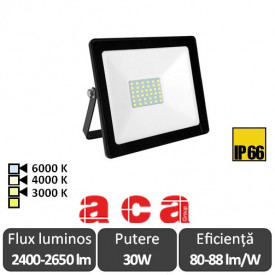 Aca Lighting - Proiector LED de Exterior 30W IP66 3000/4000 sau 6000K Alb sau Negru