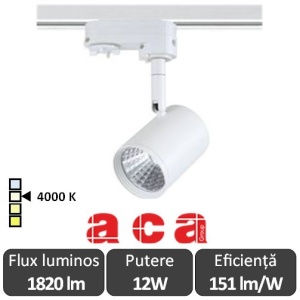 ACA Reflector interior sina Zuno 12W 4000K Alb/Negru/Gri