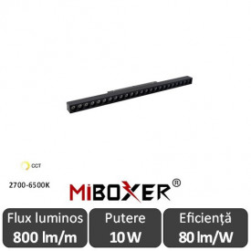 MIBOXER Proiector liniar șină magnetică Zigbee + RF Dimabil 10W CCT Negru