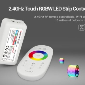 Set MiBoxer RGBW Dimmer și telecomandă RF, 10A, 12-24V