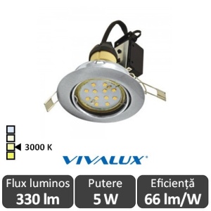 Vivalux ARLO LED 5W GU10 3000K ( Alb-Cald )