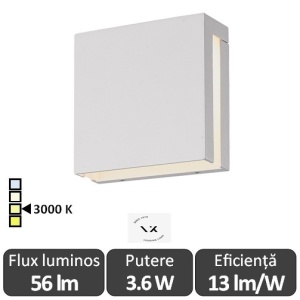 VK Light Led Iluminat Perete 3.6W 3000K IP65 Gri Model 02107