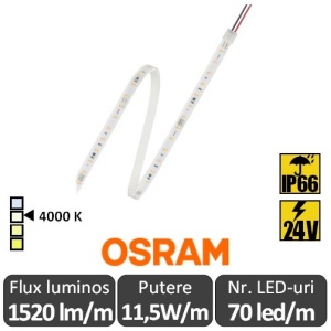 Bandă LED flexibilă - Osram VFP1500 840 11,5W/m 24V rolă 5m alb-neutru