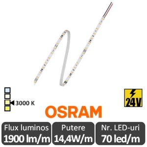 Bandă LED flexibilă - Osram VF2000 830 14,4W/m 24V rolă 5m alb-cald