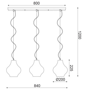 CORP SUSPENDAT ACA LIGHTING V372643PSB LUT MARO-NEGRU METAL NEGRU E27