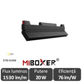 MIBOXER Proiector pliabil șină magnetică Zigbee + RF Dimabil 20W CCT Negru