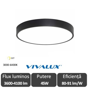 Plafonieră LED Vivalux LUKA 45W ALB SAU NEGRU CCT