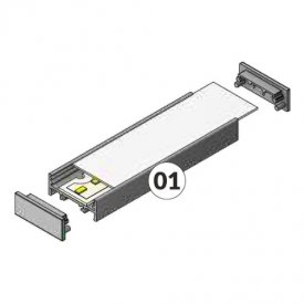 Profil LED aparent VARIO 30-01, aluminiu neanodizat, lungime 2m