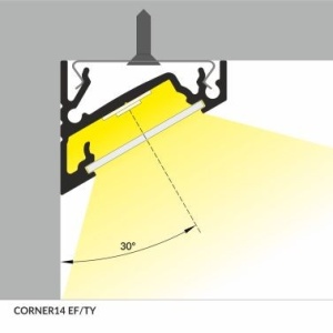 Profil LED de colț CORNER 14, aluminiu anodizat, lungime 2m