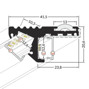 Profil LED de trepte STEP 10, aluminiu anodizat, lungime 2m