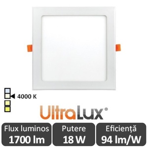 Ultralux Panou Led 18W Alb-Neutru LPS1840