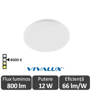 Vivalux KENA Plafonieră Led 12W 4000K cu senzor microunde IP44