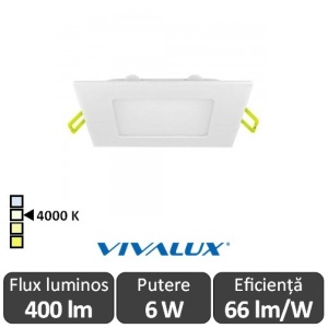 Vivalux Panou GRID LED Panel 6W CL/W 4000K Alb