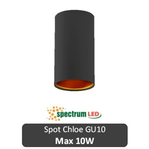 SPECTRUM Spot Chloe Rotund Negru 1XGU10 N/O