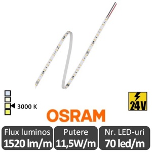 Bandă LED flexibilă - Osram VF1500 830 11,5W/m 24V rolă 5m alb-cald