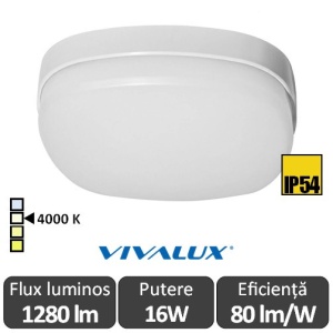 Vivalux BALI LED pătrat 16W IP54 alb-neutru